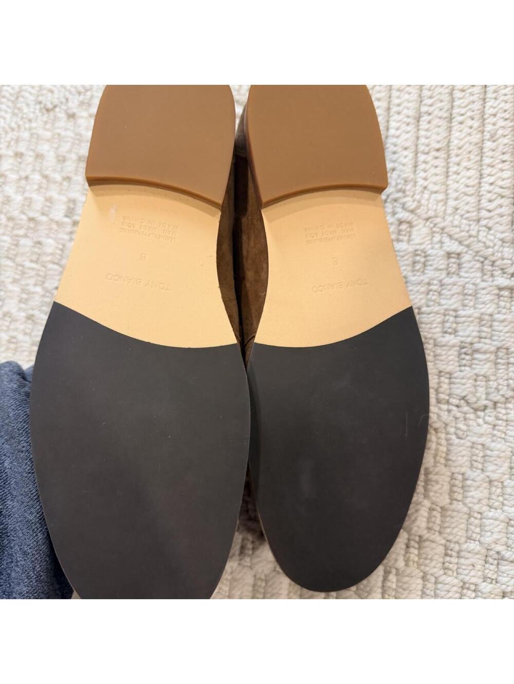 Tony Bianco Zac Brown Taupe Suede Loafers - Picture 7 of 8
